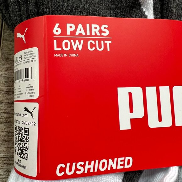 6 Pair Puma Men Sport-style Low Cut Versatility Comfort & Style Sock Large 10-13 - Picture 4 of 4